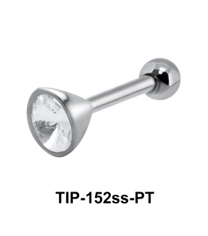 Round Stone Helix Ear Piercing TIP-152ssPT